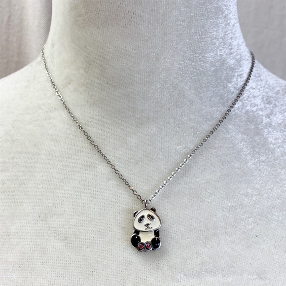 Enamel Panda Bear Pendant necklace - Picture 1 of 6